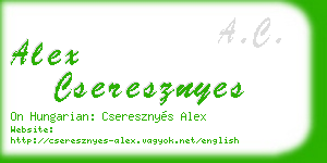 alex cseresznyes business card
