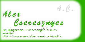 alex cseresznyes business card